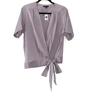 Gap Cotton Blend Pastel Muted Lavender Mauve Purple Balletcore Summer Wrap Top M
